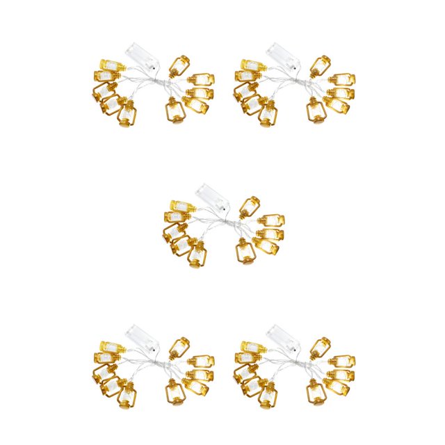Kearding Lámparas de cadena Adorno musulmán islámico Luz LED Adorno de Ramadán Cadenas de iluminación con pilas 1,5 metros / 10 lámparas 1.5 Meter/10 Lampen 5piezas