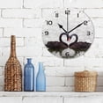 thumbnail image 3 of SKYSONIC Loving Swan Wall Clock 10 Inch Silent Non Ticking Round Clock Oil Painting Clock Easy to Read Clock for Living Room Bedroom Bathroom Home Decor, 3 of 7