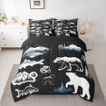thumbnail image 2 of Homewish Wild Animal Bear 7 Pieces Bedding Comforter Set,Hunting And Fishring Full Bedding Set,White Black Fitted Sheet Flat Sheet For Teens,Luxury Bedroom Decor Reversible, 2 of 8
