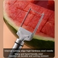 thumbnail image 3 of KCEHTA 2-in-1 Stainless Steel Fruit Cutter, 2024 New Watermelon Fork Slicer Cutter, Dual Head Fruit Forks Slicer Watermelon Cutter Tool for Home Kitchen Camping, 3 of 5