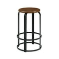 thumbnail image 5 of Walker Edison 26" Metal and Wood Round Kitchen Bar Stools - Dark Coffee/ Black, 5 of 10