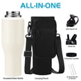 thumbnail image 2 of OOICO 40OZ Tumbler with Lid and Straw - Stainless Steel Coffee Cups Insulated Water Bottle with Storage Carrier Bag, Flask Boot, 2 of 8