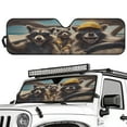 thumbnail image 2 of Uorisanigo Windshield Sun Shade for Jeep Wrangler JK JKU JL JLU1997-2024, Cute Raccoon Driving Front Window Visor Shade Blocks UV Rays Foldable Sunshade with Storage Pouch, Easy to Store, 2 of 7