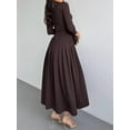 thumbnail image 4 of Women's Fall Long Sleeve Wedding Guest Dresses 2025 One Shoulder Elegant Formal Pleated Midi Maxi Dress, 4 of 4