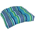 thumbnail image 4 of 19-inch U-Shaped Outdoor Spun Polyester Tufted Dining Chair Cushion (Set of 2) - Kingsley Stripe Ruby, 4 of 5
