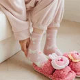thumbnail image 4 of 5 Pairs Women's Plush Mid-Calf Socks - Heart & Flower Print Fuzzy Winter Socks for Home, Soft Cozy Knit Sleepwear Accessories, 4 of 8