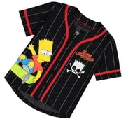 Boys Bart Simpson Baseball Jersey T-Shirt - Little and Big Boys Sizes 4-20 Black