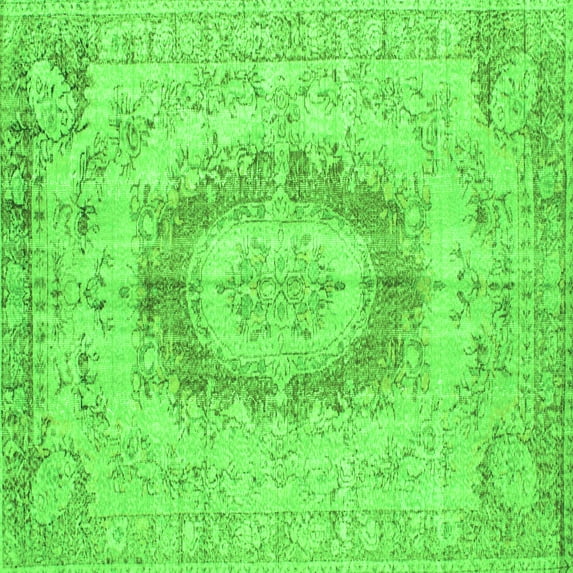 Ahgly Company Indoor Square Persian Green Traditional Area Rugs, 7' Square