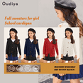 thumbnail image 5 of Oudiya Girls Navy Blue Cardigan Sweaters Ruffle School Uniform Sweater V Neck Button Down Coat for Girls 4-13 Years, 5 of 10