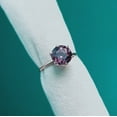thumbnail image 1 of Created Alexandrite Ring, 925 Sterling Silver Ring, Alexandrite Ring, Color Change Stone Ring, Round Cut Alexandrite Ring, Ring for Gift Wedding Gift, 1 of 3