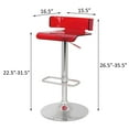 thumbnail image 5 of DUOSONG Red And Chrome Adjustable Swivel Stool Red Metal Furniture Bedroom Furniture Benches & Stools, 5 of 5