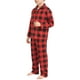 thumbnail image 4 of Conjunto de pijamas de cuadros de manga larga con botones para adultos y niños en rojo de INSPIRE CHIC, 4 of 4