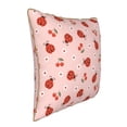 thumbnail image 2 of Xecao Ladybug With Flower Print Soft Velvet Decorative Throw Pillow Covers, Square Cushion Cases for Bed, Sofa, Living Room, Car, and Indoor Outdoor Use-18"x18", 2 of 8
