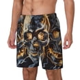 thumbnail image 1 of Balery Fiery Skull Trio Bañador para hombre, shorts de playa de secado rápido con entrepierna y forro de compresión-X-Large, 1 of 6