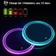 thumbnail image 3 of Luz LED para portavasos de coche, 2 posavasos impermeables, 7 colores, luminiscente, con carga USB, luz de ambiente para decoración de interiores (3 modos de color), 3 of 5