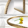 thumbnail image 4 of Espejo de pared arqueado para baño, marco de abalorio de metal de 30 x 40 pulgadas, espejo decorativo y moderno para colgar en la pared para baño, recámara, sala de estar, entrada, oro, 4 of 11