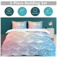 thumbnail image 5 of Mermaid Fish Scales 3 Pieces Duvet Cover with Zipper Closure,Premium Polyester Lightweight Bedding Set, 5 of 6