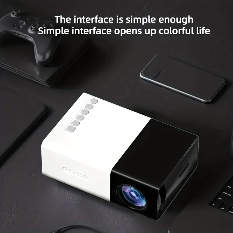 A 1080P Mini LED Projector, Compact And Portable, Suitable for Outdoor And Home Use, Supports 1080P HD Resolution, Local 240P, Compatible with Android, Ios, Windows, Etc., Supports USB Power Supply