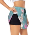 thumbnail image 3 of Lsque Animal Meditation Printed Women's Running Shorts with Liner Pockets,Elastic Quick Dry Workout Athletic Gym Yoga Shorts,Womens High Waist Shorts-XX-Large, 3 of 9