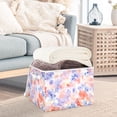 thumbnail image 5 of Purple Pink Watercolor Art Large Storage Bins with Linen Collapsible Lid Storage Box 16.7 x 12.6 x 11.8in, 5 of 7