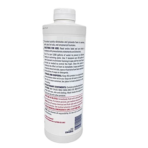 BioGuard Anti Foam, 1 Quart, Swimming Pool Foam Eliminator, pH-Neutral Suitable for Swimming Pool Surfaces
