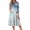 White, variant on Women's Trendy Round Neck Floral Print 3/4 Sleeve Midi Dress, Digital Pattern Casual Dress with Comfortable Everyday Wear,White S