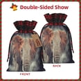 thumbnail image 2 of Rocae Elephant in Smoke Print Christmas Drawstring Linen Gift Bag with Drawstrings Treat Bag Goody Present Bags for Christmas Party Favor, 2 of 8