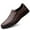 Brown, variant on Men's Casual Loafers Slip On Leather Shoes Comfortable Lightweight Driving Shoes Male Moccasins Classic Penny Loafer Flats Boat Shoes Outdoor Walking Shoes