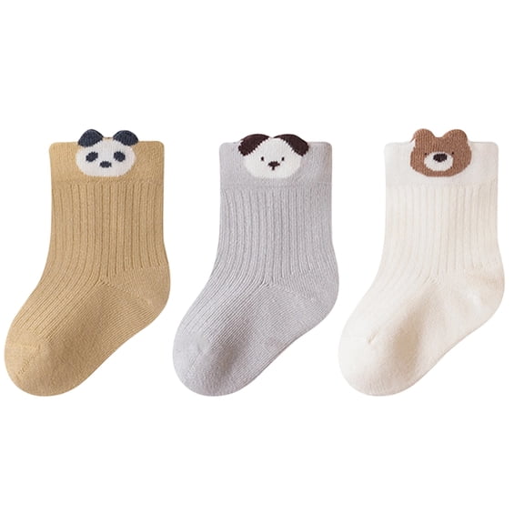 REDARER Baby Socks 3-Pack, Soft Warm Cartoon Ankle Socks for & Toddler Daily Wear,3-5 Years