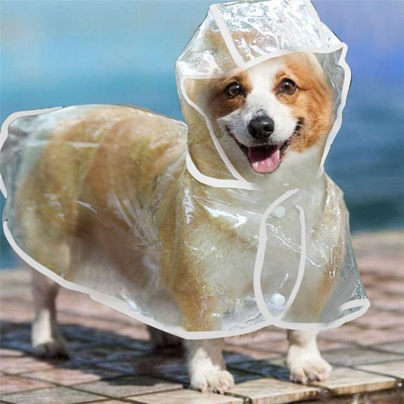 Outdoor Transparent Clear Dog Rain Coat PVC Pet Rain Suit Puppy Jacket L