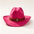 thumbnail image 5 of Western Cowboy Hat Men Wide Brim Fedora Jazz Cap Lightweight Fabric Up-turned Brim Autumn Winter Travel Party Outdoor Wear, 5 of 5