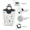 thumbnail image 2 of DouZhe 50L Rectangular Laundry Basket, Orange Blue Terrazzo Prints Waterproof Foldable Laundry Hamper with Aluminum Handles, 2 of 6
