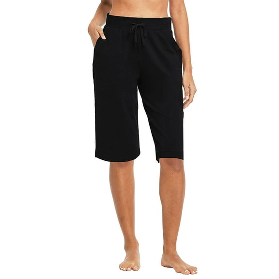 Womens Casual Loose Fit Bermuda Shorts With Zipper Pockets