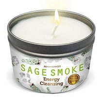MAGNIFICENT 101 Pure White Sage Smoke Smudge Candle Natural Soy Wax Tin Candle 6oz