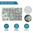 thumbnail image 6 of Spring Floral Placemats Set of 8, Daisy Eucalyptus Leaves Black White Plaid Placemats for Dining Table, Place Mats for Kitchen Tabletop, Waterproof Wipeable Dining Table Mats Set, 6 of 9