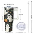 thumbnail image 2 of Halloween Black Cat Witch 40 Oz Tumbler with Handle and Straw, Spooky Cute Cup, Holiday Coffee Gift Mug, 2 of 5