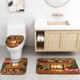 thumbnail image 5 of RV Juego de cortinas de ducha de 4 piezas, Feliz Navidad, felices fiestas abstractas con alfombras antideslizantes, tapa de inodoro y alfombrilla de baño, duradero e impermeable, para decoración de baño, 72 x 72 pulgadas Rojo Verde, 5 of 5