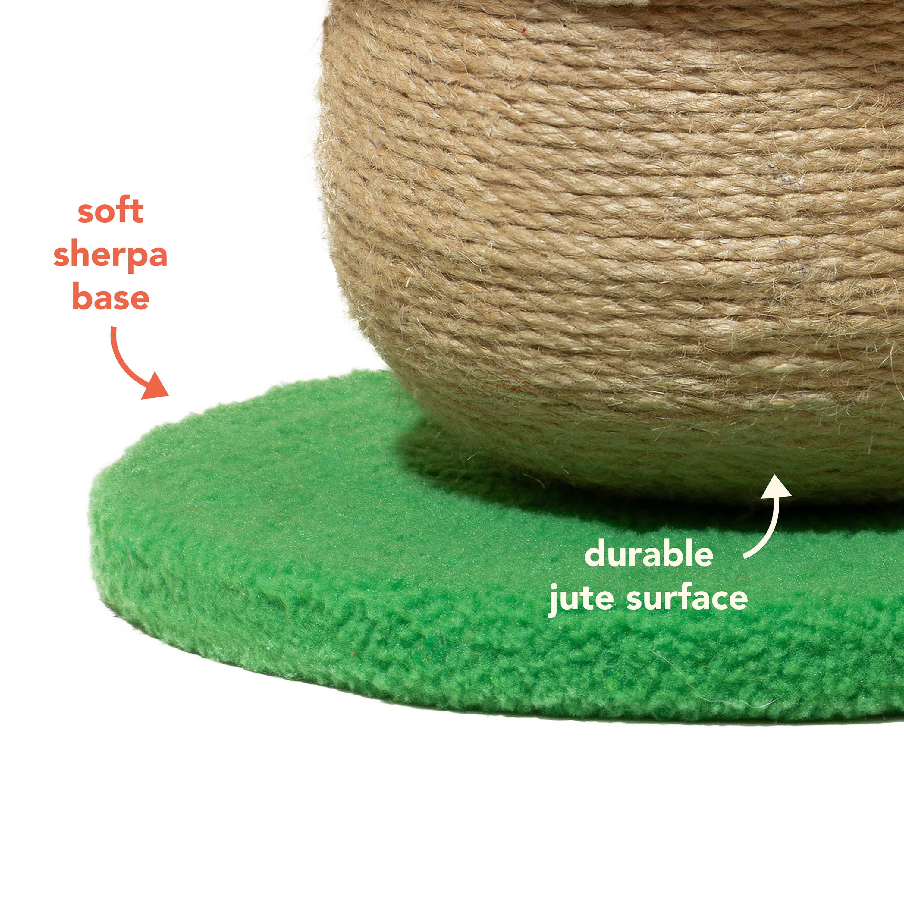 Oodles Red Mushroom Durable Jute Cat Scratching Pad, O/S