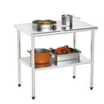 thumbnail image 4 of ROVSUN 36'' x 24'' Stainless Steel Rectangular Commercial Metal Table for Prep & Work, 4 of 7