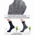thumbnail image 5 of 10 Pairs Mens Spring Breathable Dress Crew Socks Fashion Middle Calf Silk Socks, 5 of 21