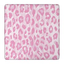 Pink and Pink Of Leopard Print Square Fitted Tablecloth with Elastic Edge,Square Table Cover,Washable Elastic Table Cover for Home Kitchen Party Decor 36"x36"