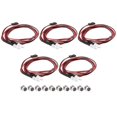 thumbnail image 1 of 5PCS 2LED 5mm Headlights RC Accessory LED Lights for 1/10 Model Drift Car Vehicle, Red, 1 of 5