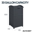 thumbnail image 3 of Suncast Trash Hideaway Refuse Container, Outdoor Resin Bin, Cyberspace, 3 of 8