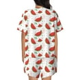 thumbnail image 6 of Haiem Hand Drawn Watermelon Pattern Pajama Set for Women 2 Piece Lounge Set Short Sleeve Tops and Shorts Soft Sleepwear-3X-Large, 6 of 7