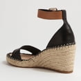 thumbnail image 4 of FSJ Women Classic Wedge Low Heel Espadrille Sandals Ankle Strap Open Toe Summer Platform Sandal Comfort Dressy Travel Office Shoes Size 9 Black, 4 of 4