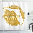 thumbnail image 1 of Ambesonne Florida Shower Curtain, City Map Grunge Stamp, 69"Wx75"L, Pale Amber and White, 1 of 3