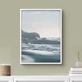 thumbnail image 2 of PixonSign Framed Wall Art Print Sea Waves Crashing on Rock Formations Nature Ocean Photography Realism Nautical Landscape Relax/Calm Blue Duotone for Living Room, Bedroom, Office - 12"x16" WHITE, 2 of 6