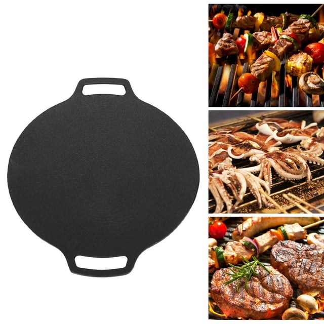 Poêle à Griller Coréenne, Plaque Ronde Antiadhésive à 6 Couches de 13 Pouces, Barbecue Sans Fumée de Classe Supérieure avec Double Poignée pour Intérieur, Extérieur
