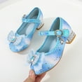 thumbnail image 6 of BOBOGOJP Girls Dress Shoes Princess Shoes for Toddler Little Girl Mary Jane Low Heels Glitter Flower Party Wedding Footwear Blue for 2.5, 6 of 6
