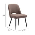 thumbnail image 3 of ZUO Teddy Dining Chair (Set of 2) Brown, 3 of 15
